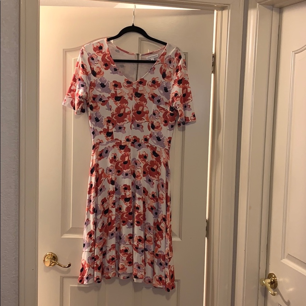 Floral Down East dress w/ zipper detail